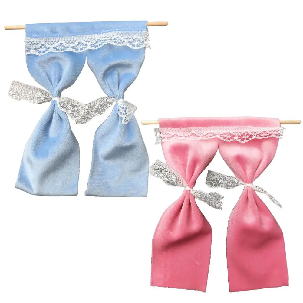 

Creative Simulation Lace Curtains Dollhouse Curtains Props Supplies Handcrafted