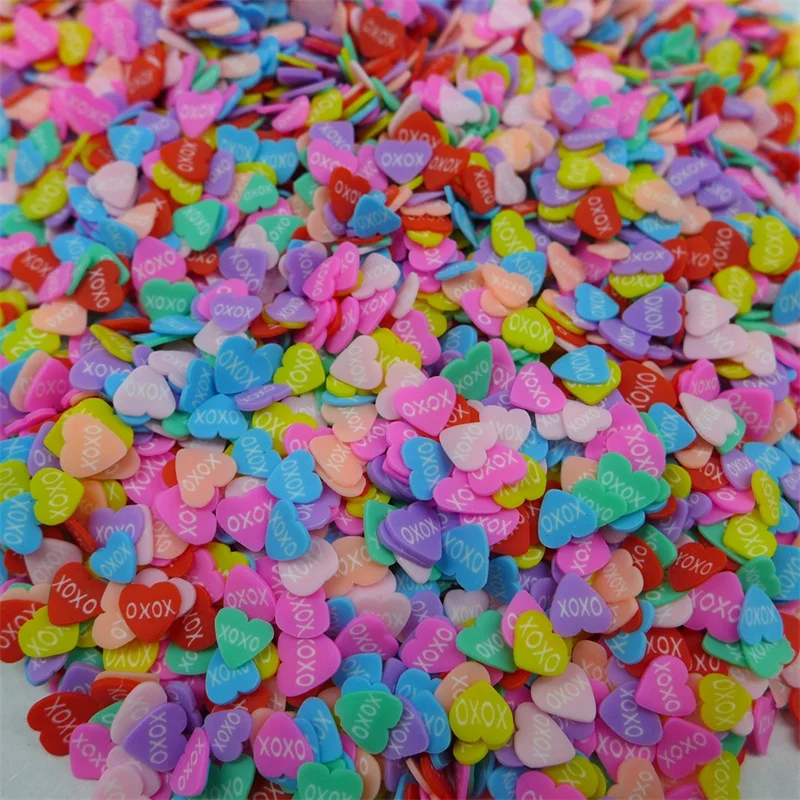 

100pcs 3D Love Slice Nail Charms Resin Soft Clay Slime Love Jewelry For Nail Art Decorati Valentine's Day DIY Manicure Accessory