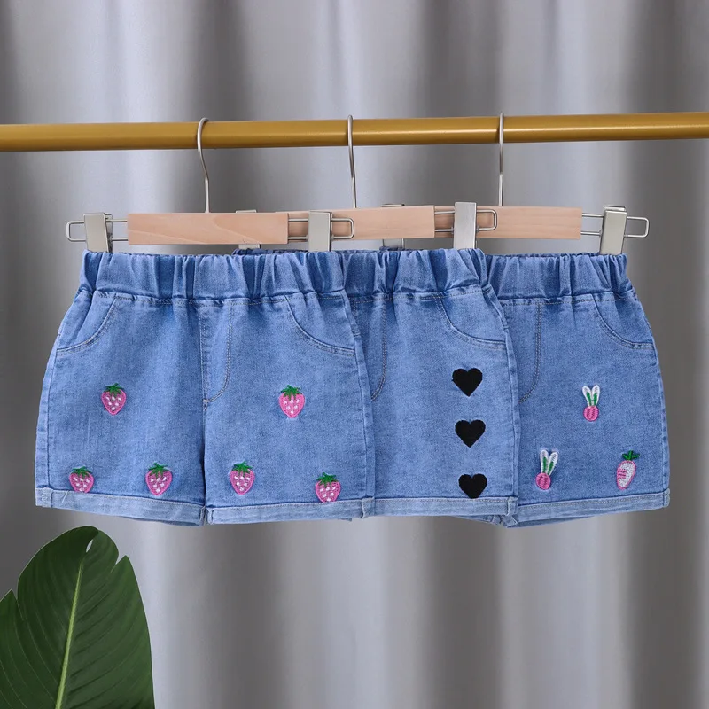 

Baby Girls Shorts Summer Casual Denim Short Pants for Toddler Girls Pockets Design Clothing Children Jeans Pants 24M-4Year