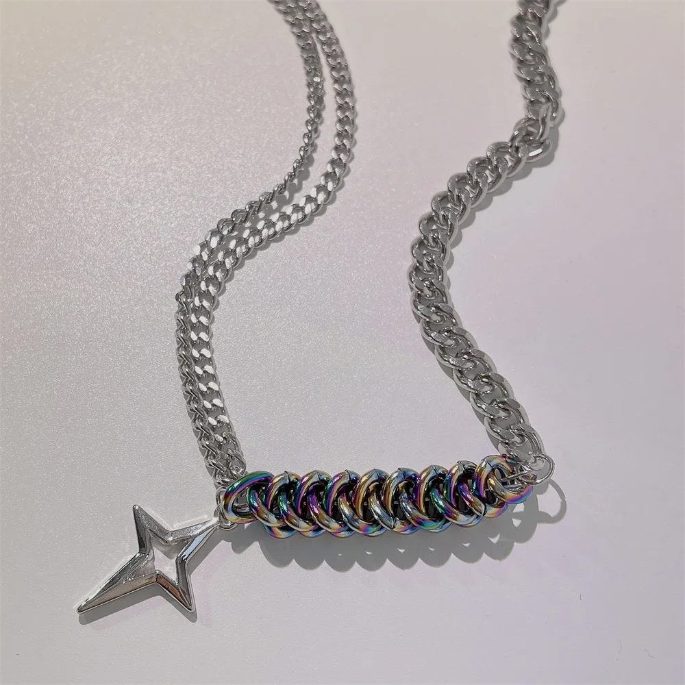 

Coconal Fashion Creative Cross Pendant Necklace Men Women Trend Hip Hop Stainless Steel Jewelry Necklace Accessories