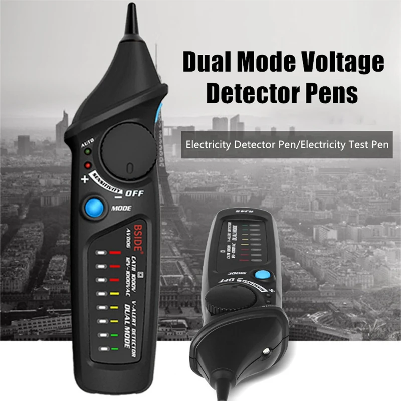 

Тестовая ручка BSIDE AVD06, умный Бесконтактный индукционный карандаш с индикатором напряжения и фазы провода, точка прерывания и бесконтактный...