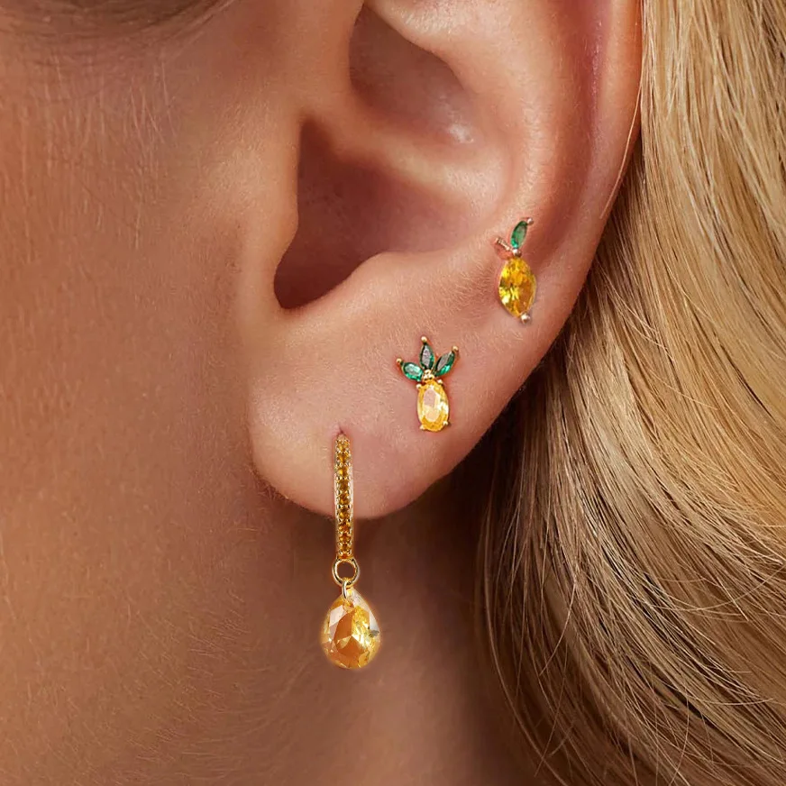 3 шт. геометрические капли цирконий французские серьги с пряжкой для ушей