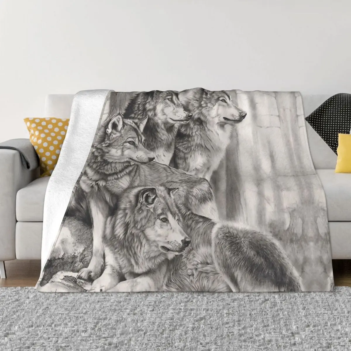 

Волк, злобный ярость, выглядящие благородные и сильные одеяла, коралловый флис, семейная спальня, постельное белье, диван, покрывало