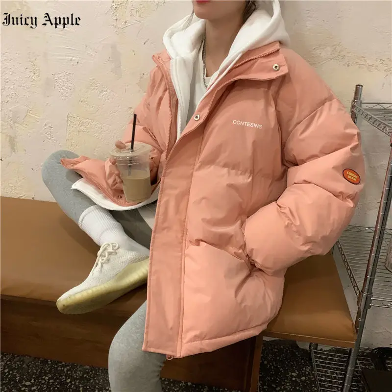 Women's Winter Jackets 2022 Thicken Warm Solid Parka Coat Casual Loose Streetwear Woman Bread Coat Hooded Outwear Y2k Clothes