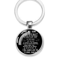 to my son never feel that you are alone%ef%bc%8c family quote key chain love dad mom keychain son daughter graduation gift