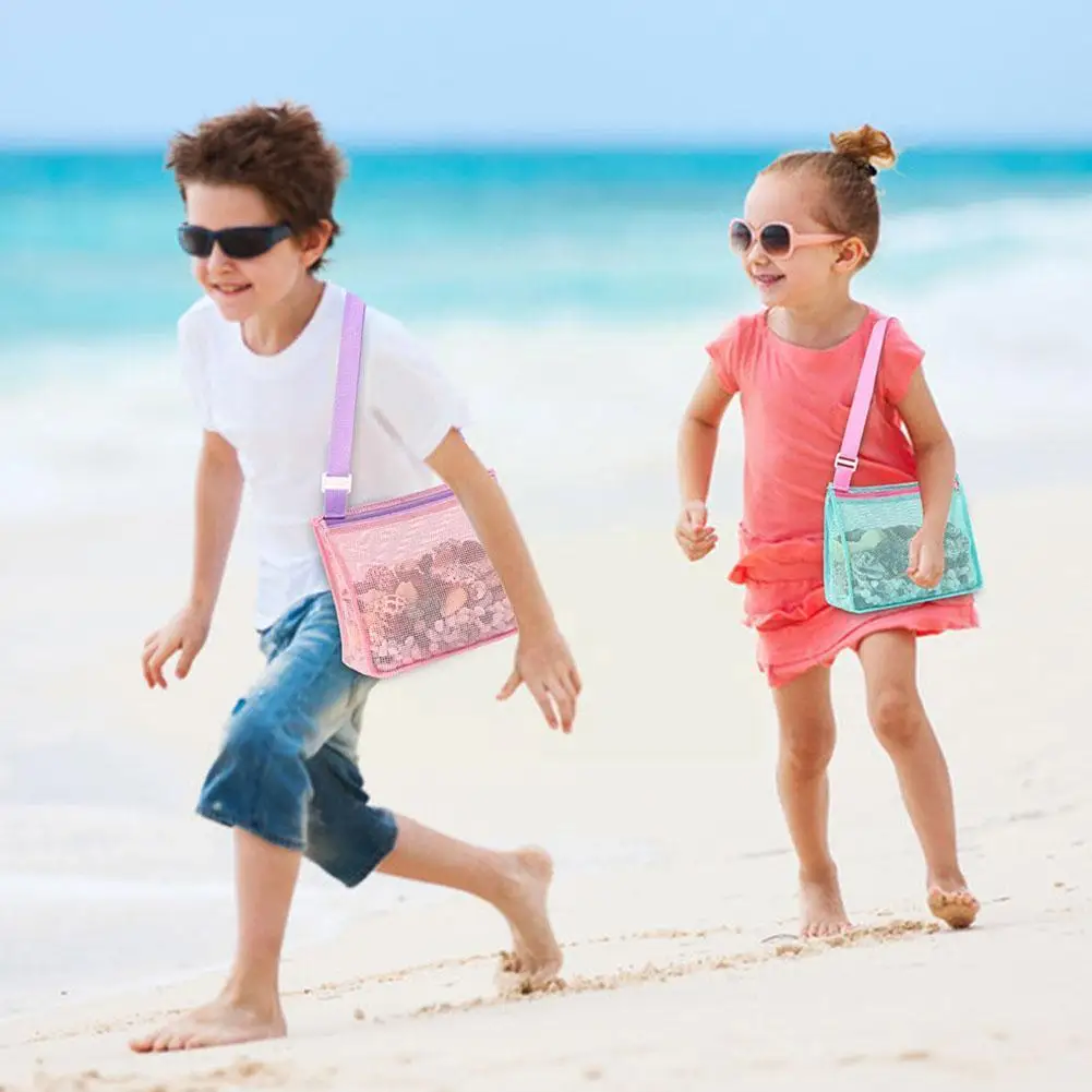 

Beach Bag Toy Mesh Storage Bag Collecting Bag Tool Sand Bag Digging Straps Kid Toy Children Carrying Adjustable Porta A4u1
