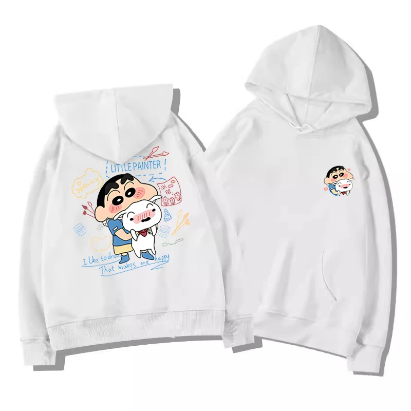 Мягкий и милый карандаш Шин Чан мультяшная аниме-периферия толстовки с капюшоном