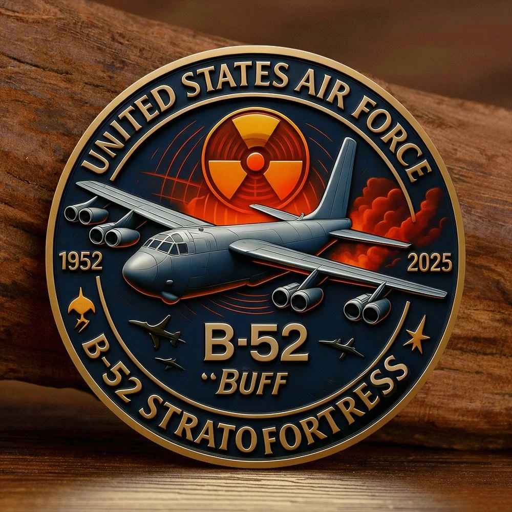 

Памятная монета военного самолета, позолоченная монета B-52 BUFF Fortress Collection