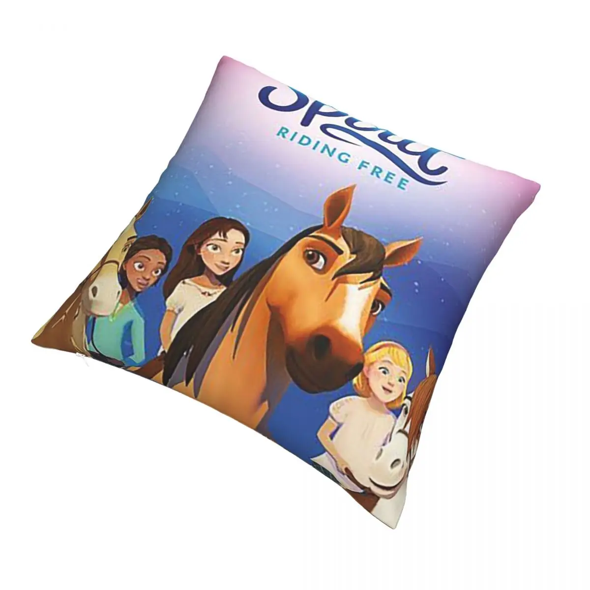 Cute Spirit Riding Free Pillowcase Soft Polyester Cushion Cover Gift Pillow Case Seater Zippered 45X45cm |