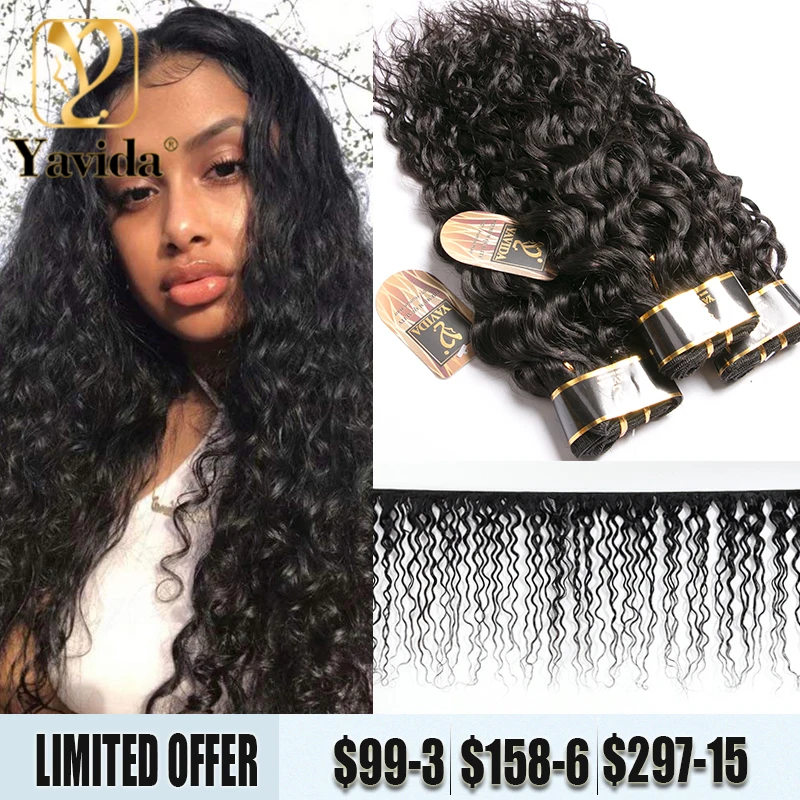 

Пряди волнистых волос Yavida натурального цвета, 100% бразильские человеческие волосы для наращивания, не Реми для чернокожих женщин, дешевые во...