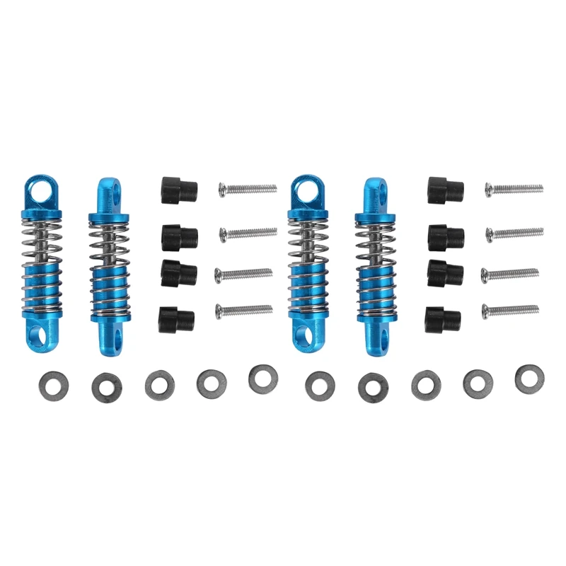 

4 шт. 1/28 RC Алюминиевые амортизаторы для Wltoys RC Car K969 K989 K999 P929 4WD, запчасти для гоночных автомобилей-голубые