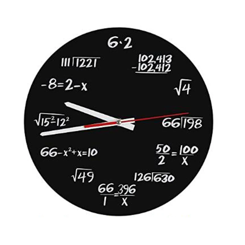 Math Wall Clock  Math Formulas Clock Quiz Clock in Black and