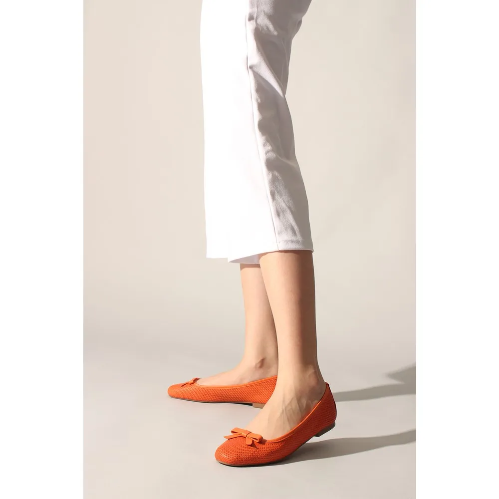 

Dorlie Plus Оранжевая женская балерина из натуральной кожи с лазерным принтом