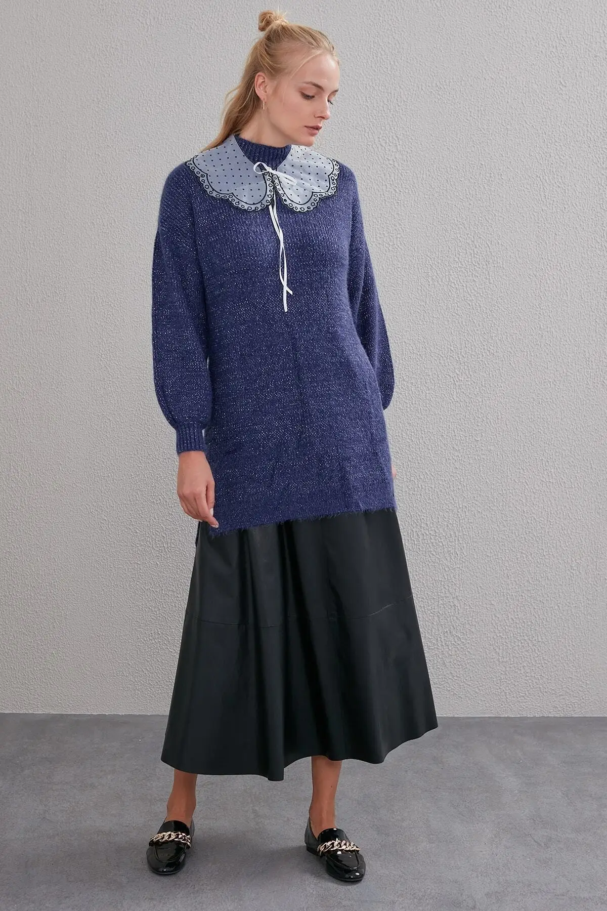 

Balloon Sleeve Knitted Sweater Women Muslim Sweater