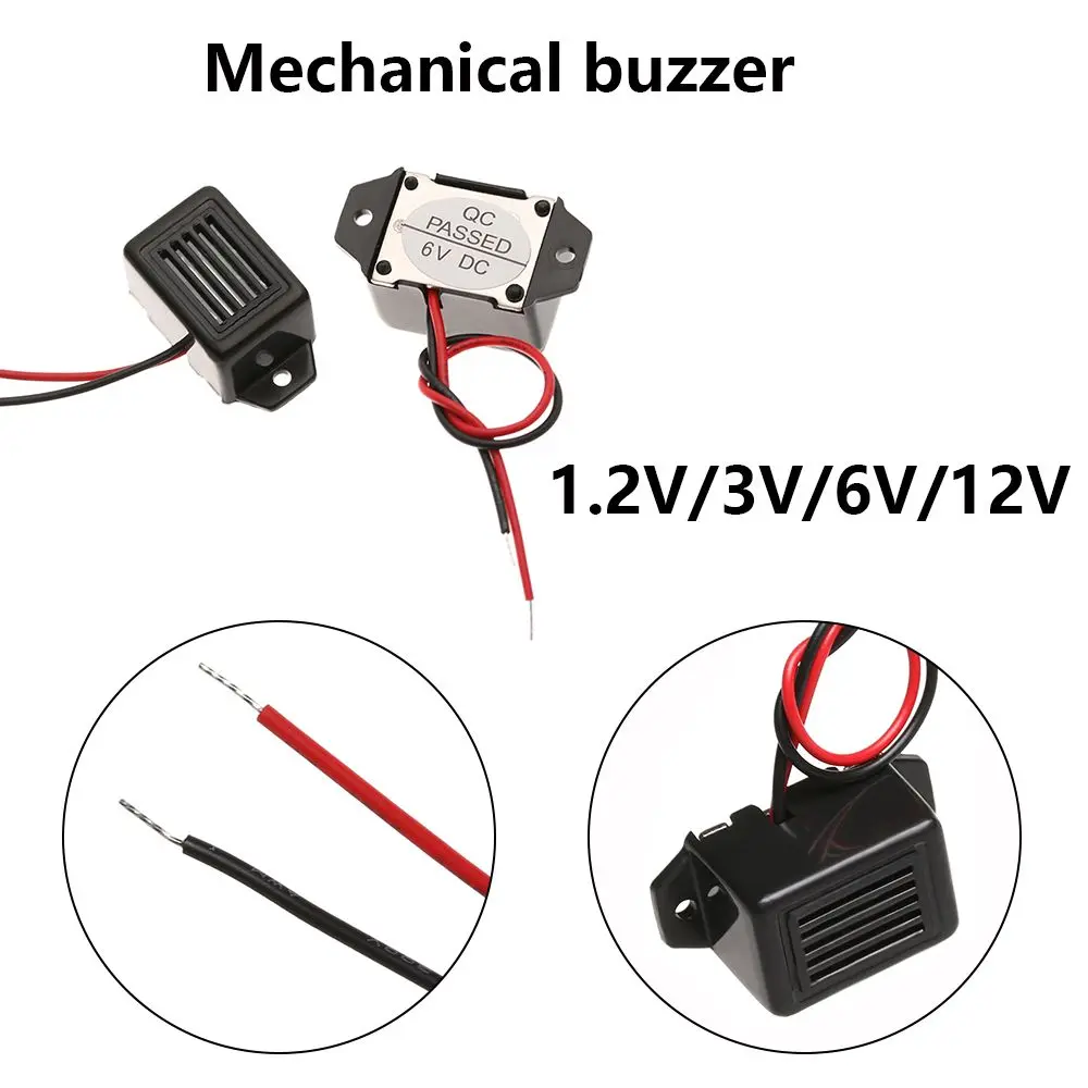 

1pc High quality DC 1.2/3/6/12V Mini 33.5*15mm Mechanical buzzer Constant Tone Electronic Buzzer Alarm Sound Beeper
