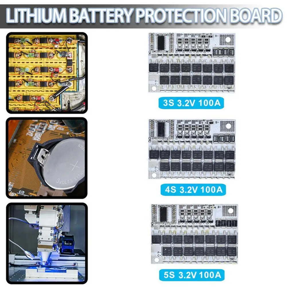 

1Pc 3s/4s/5s Bms Li-ion Lmo Ternary Lithium Battery Protection Circuit Board 12v 16.8v 21v 3.7v 100A Li-polymer Balance Charging