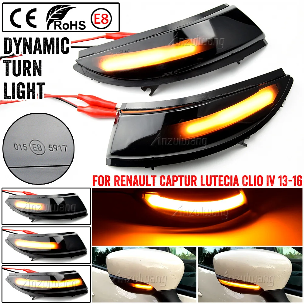 

LED Dynamic Side Mirror Indicator Sequential Light For Renault KAPTUR CAPTUR J5 H5 Clio IV MK4 Zoe ZE40 Lutecia Grandtour