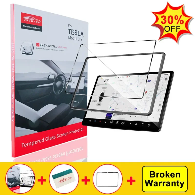 

Tempered Glass Screen Protector For Tesla Model 3 Y 2023 2022 2021 Center Control Accessorie Matte Anti Glare HD Film Protection