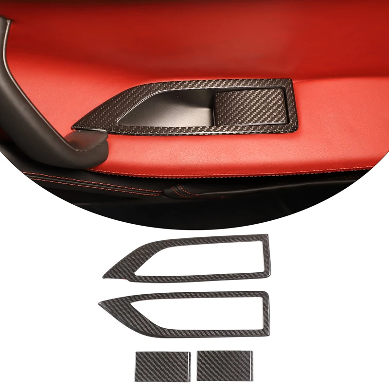 

4pcs For Ferrari 458 2011 -2016 Real Carbon Fiber Car Styling Inner Door Handle Cover Trim Frame Sticker Interior Accessories