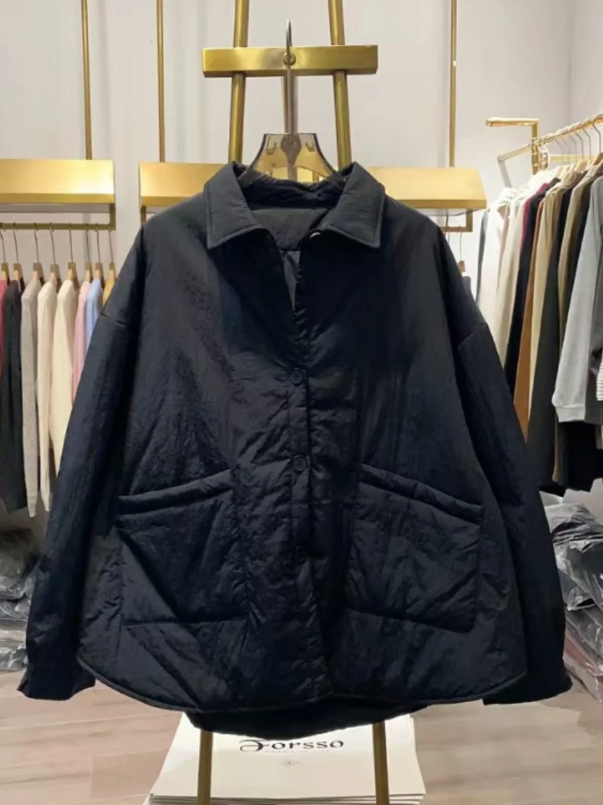 Пуховое пальто с хлопковой подкладкой во французском стиле в ретро верхняя