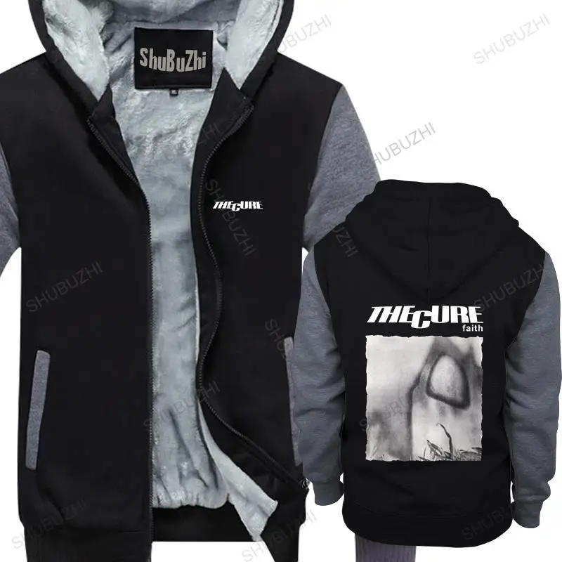 

Man black zipper thick hoodies The Cure Faith unisex Outwear men hoody thick sweatshirt male coat euro size