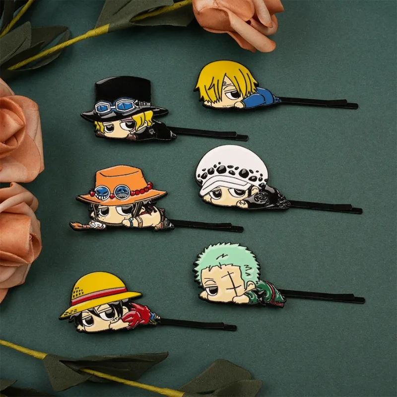 Фото Цельная обезьяна-D-Luffy Roronoa Zoro, милая заколка для волос с героями мультфильмов, хорошая цена, модная индивидуальная заколка для челки, аксессуары для волос, подарки №5