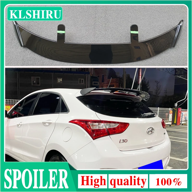 

Use For 2013-2016 Hyundai I30 Spoiler ABS Plastic Carbon Fiber Look Hatchback SUV Roof Rear Wing Body Kit Accessories