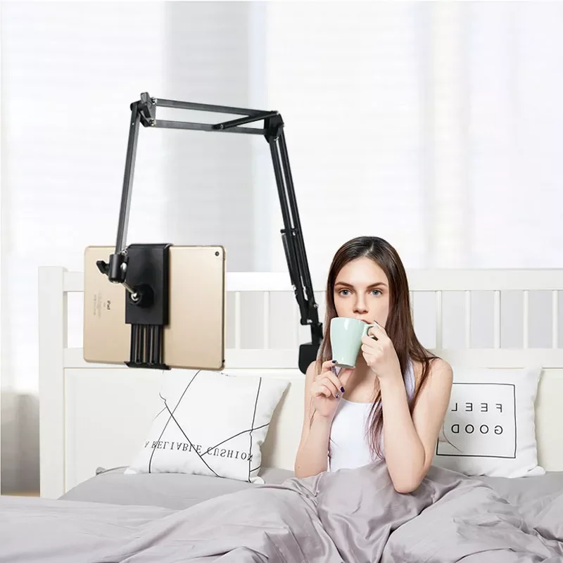 

360° Adjustable 3.5 to 10.6 Inch Tablet Stand Mobile Phones Holder Lazy Arm Bed Desk Tablet Metal Mount Stand for iPad Mini Pro