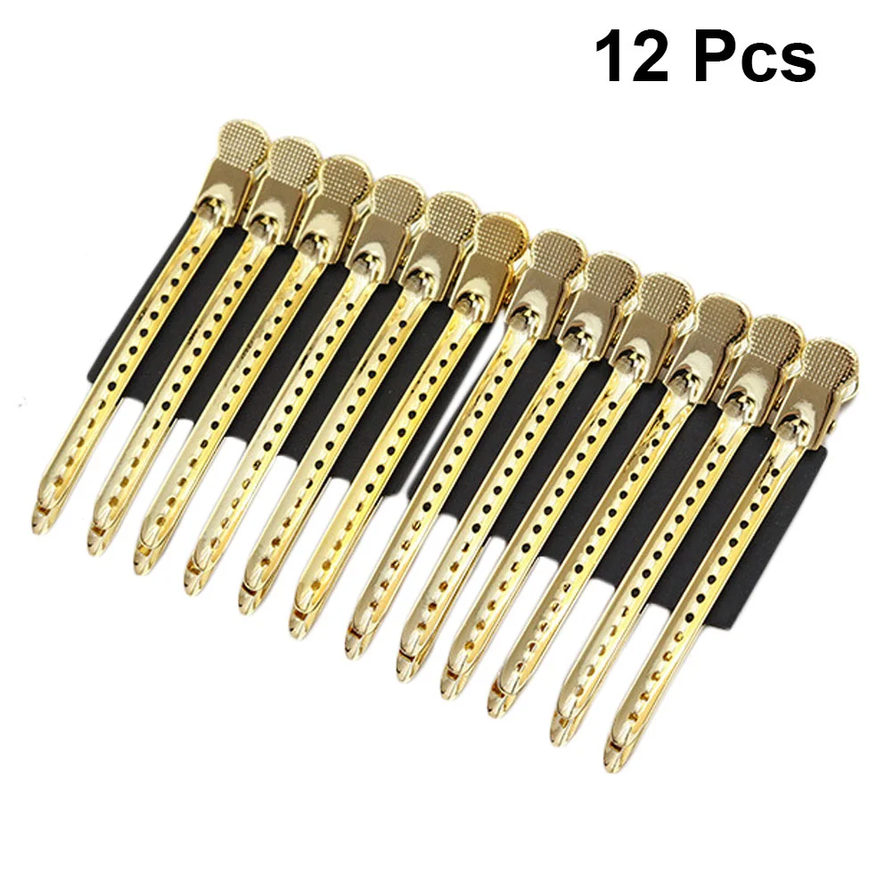 

12PCS Section Clips Alligator Hair Clips Duckbill Clips Metal Hair Clip Barrettes Hairpins DIY Hair Jewelry for