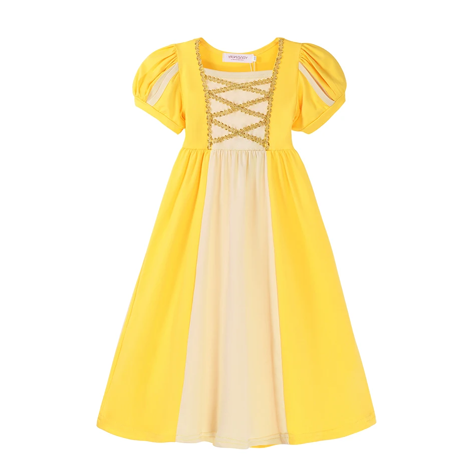 Детское Платье Принцессы Диснея Минни Микки летняя юбка Изабелла Белль для