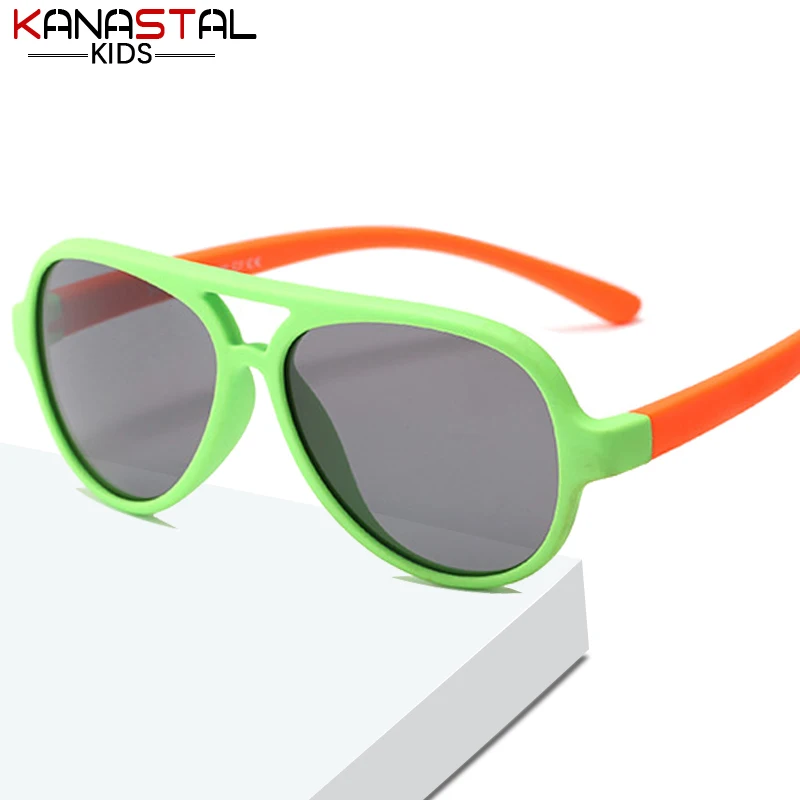 

New Kids Polarized Sunglasses UV400 Sun Glasses Silicone Rice Nails Eyeglasses Frames Boys Girl Outdoor Sports Cycling Eyewear