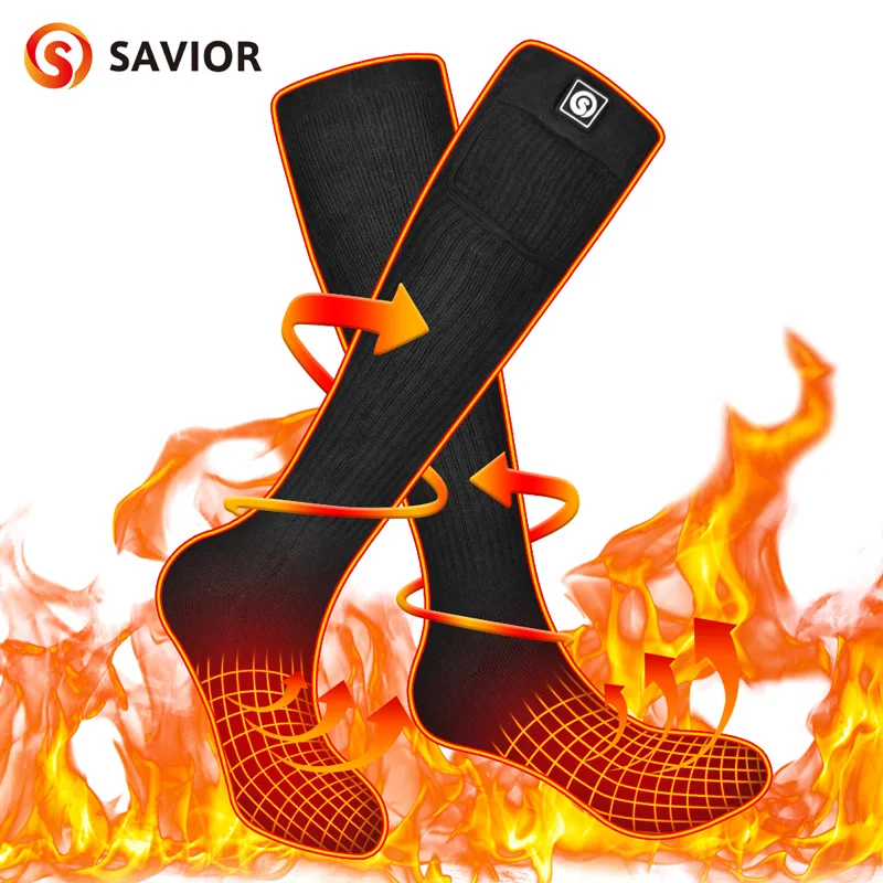 

SAVIOR electric heated socks rechargeable battery heating socks outdoor sports winter warm riding ski heating warm