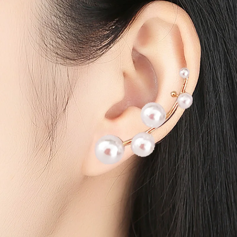 

2022 новые жемчужные серьги-клипсы в одностороннем стиле