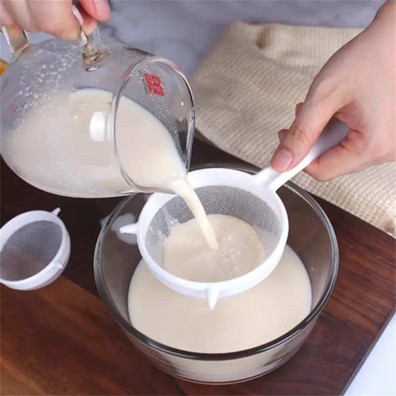 

1/2PC Handheld Plastic Reusable Screen Mesh Tea Leaf Strainer Flour Sieve Colander Soymilk Coffee Filter Kitchen Accessories