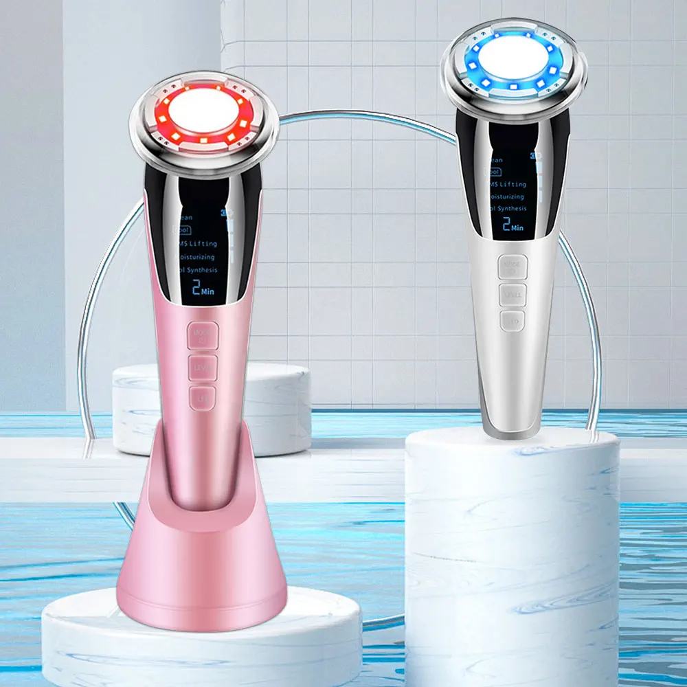 

Facial Beauty Devices Led Skin Rejuvenation Machine Blue/red Light Therapy Facial Deep Cleaning Face Lift Massager Electric