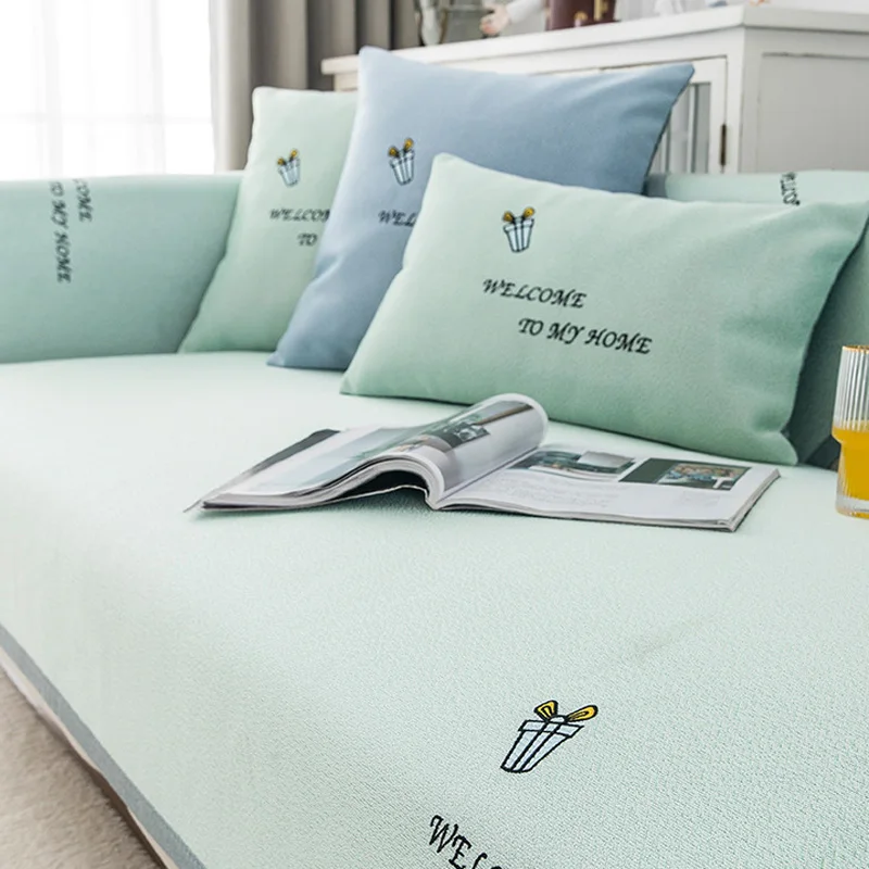 Summer New Ice Silk Sofa Cushion Light Luxury Simple Fresh Style Living Room Special Decoration |