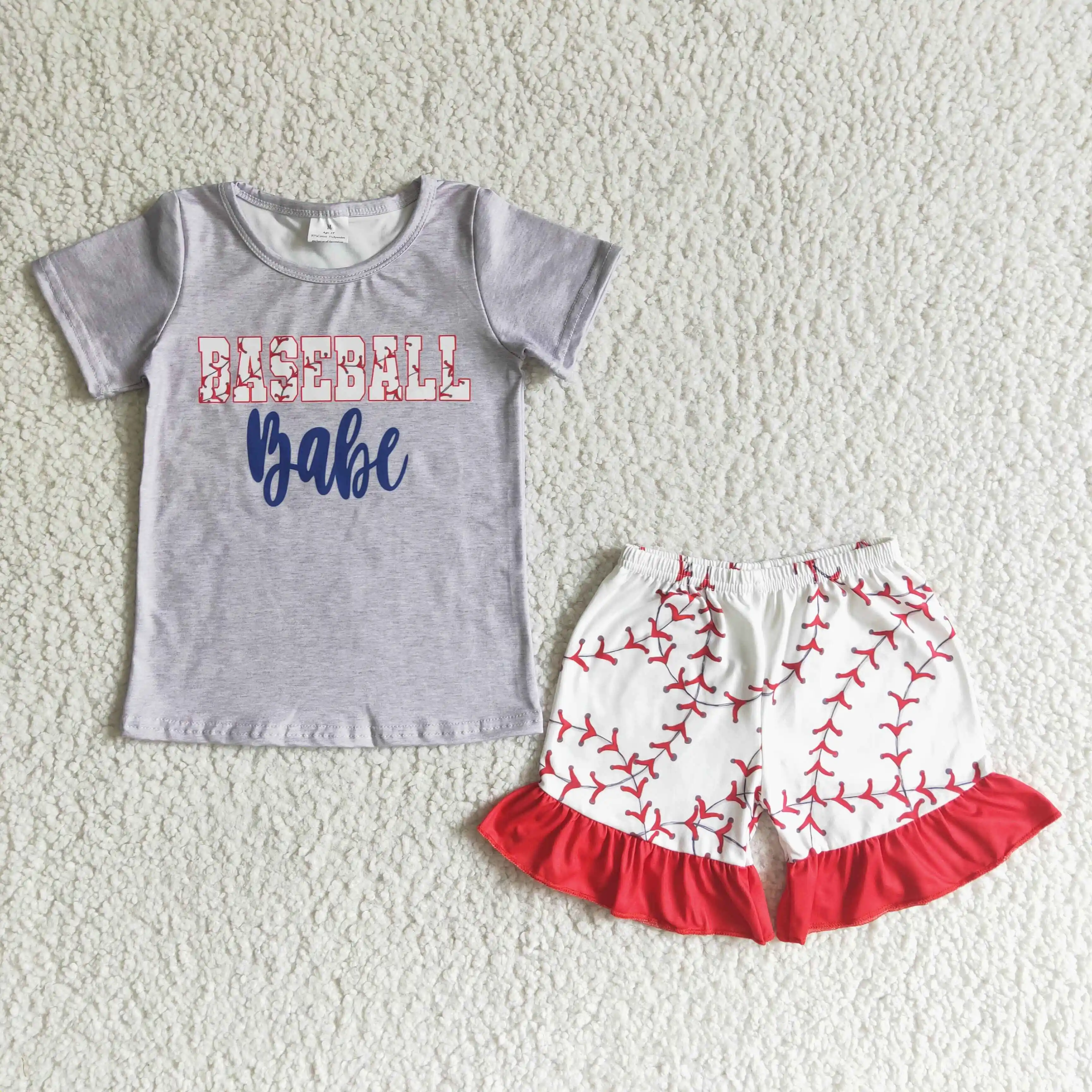 Babeball Babe Summer Short Sleeve Set For Baby Girls Letter Top T Shirt Shorts High Quality 2 Piece Set