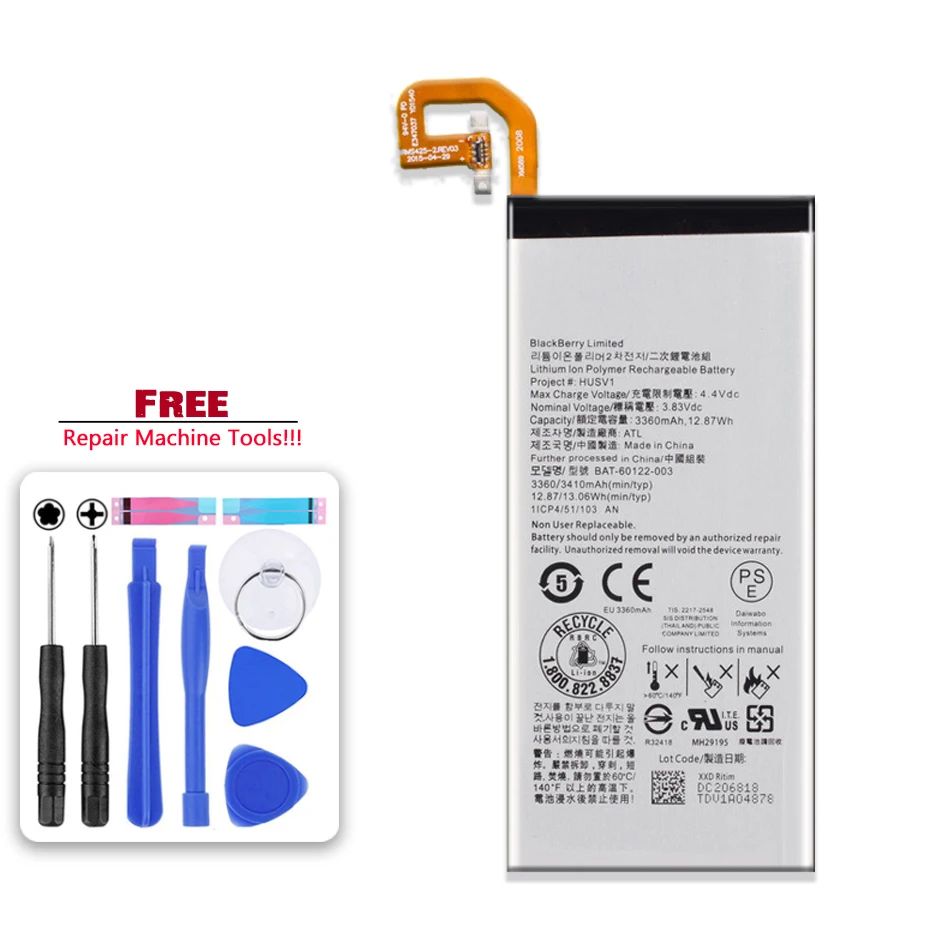 

Original Kikiss BAT-60122-003 3360mAh Battery For BlackBerry Priv Bateria Batteries