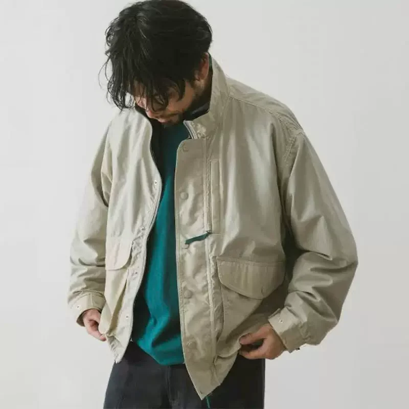 Водонепроницаемая нейлоновая куртка в стиле ретро для мужчин и женщин