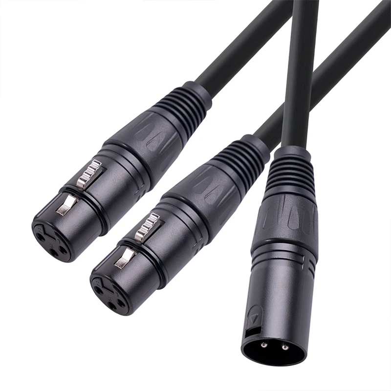 

XLR Y-Splitter Cable, XLR Male To Dual XLR Female Mic Combiner Y Cord Balanced Microphone Adaptor Patch Cable - 50Cm
