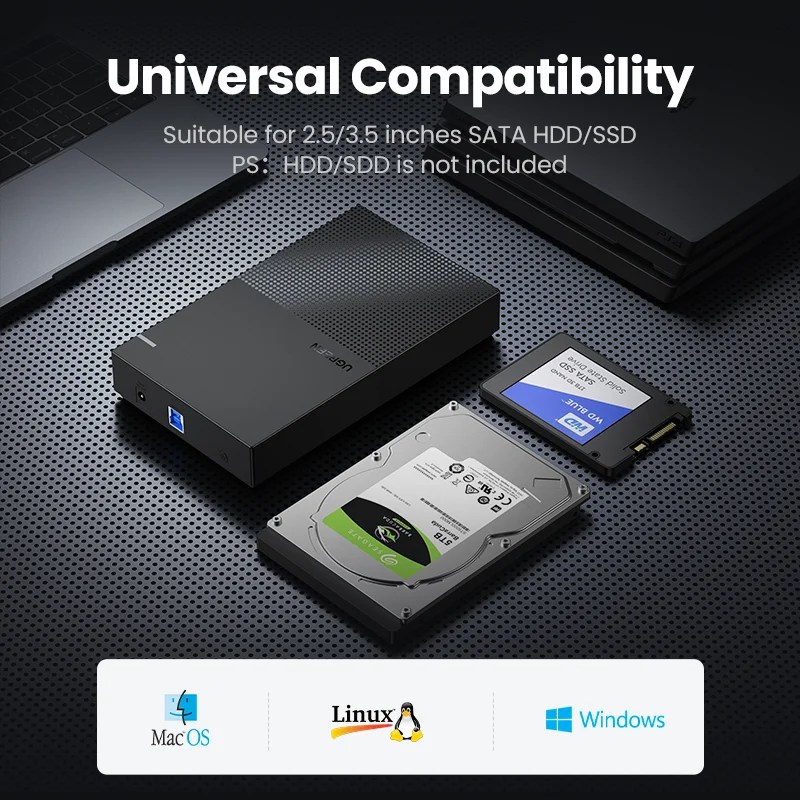 Ugreen HDD Case 3.5 2.5 SATA to USB 3.0 Adapter External Hard Drive Enclosure Reader for SSD Disk HDD Box Case HD 3.5 HDD Case images - 6