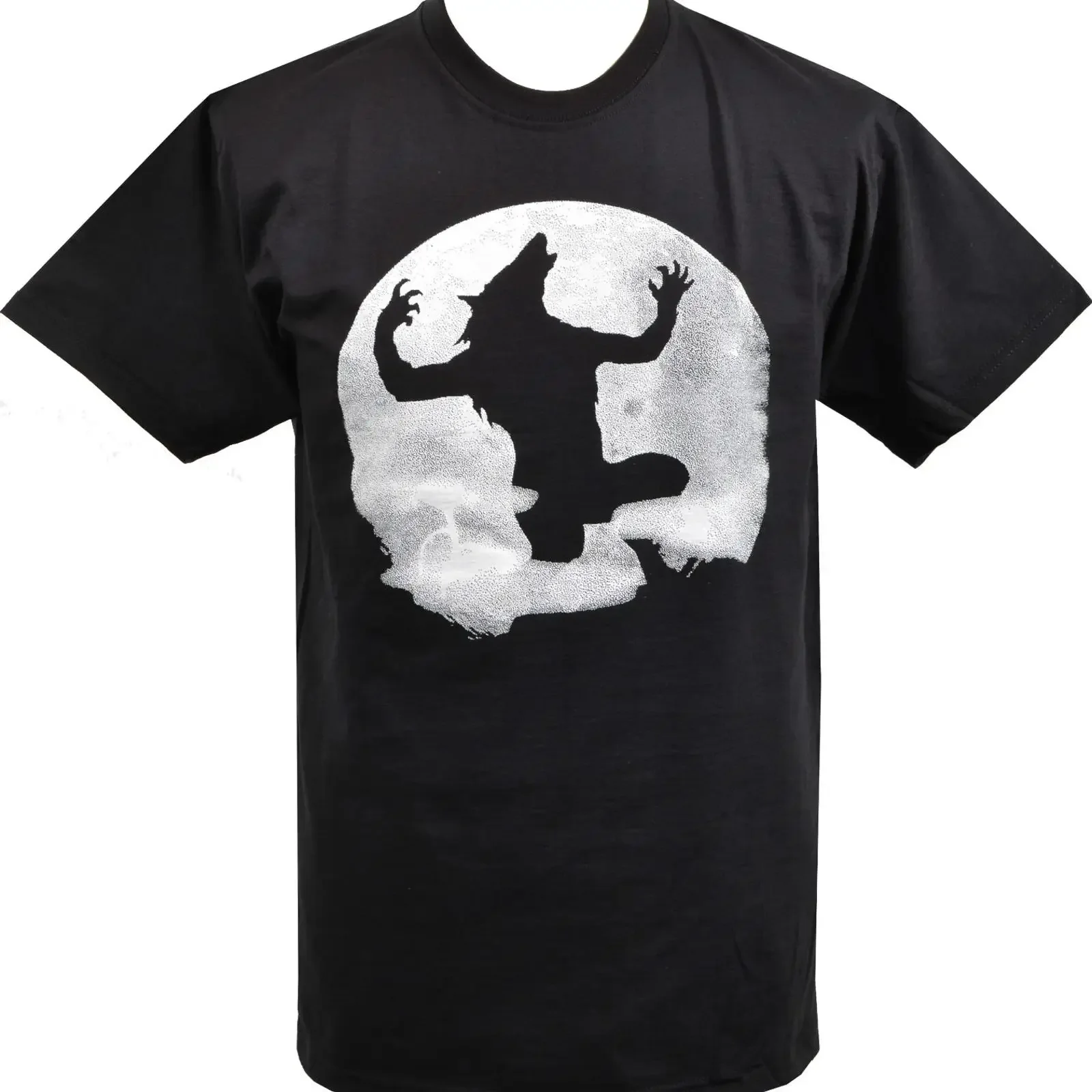 Фото Мужская черная футболка HEULENDER WERWOLF VOLLMOND GOTH HORROR WOLF S-5XL, винтажная, с эффектом потертости, стильная, повседневная, эластичная №1