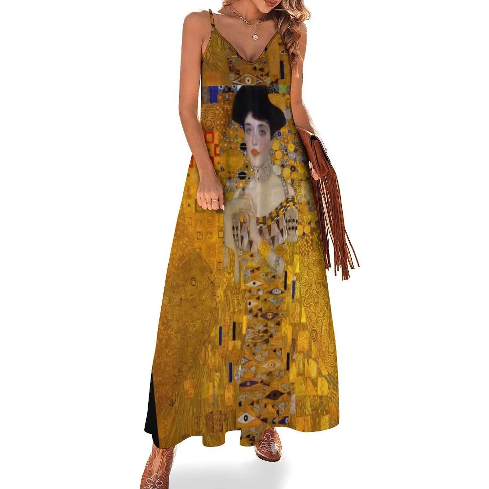 GUSTAV KLIMT — портрет Адель Bloch-Bauer I Original HD Gustav Klimt Платье без рукавов с художественным