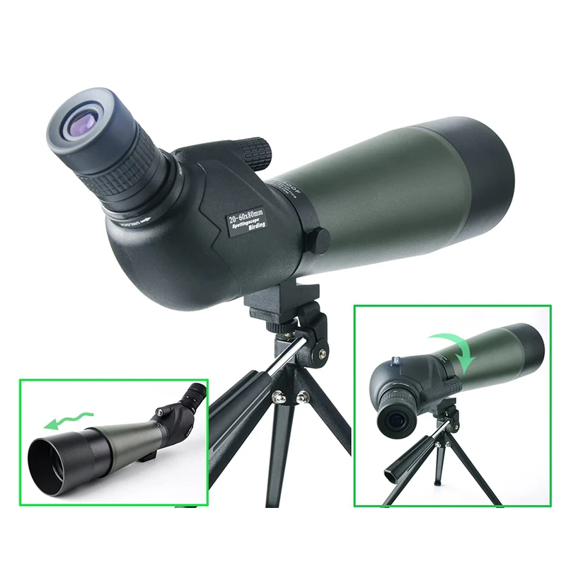 

Monoculars Telescope HD 20-60x80 Zoom Spotting Scope with Tripod BAK4 Prism FMC Lens WaterProof Bird Watching Shooting Hunting