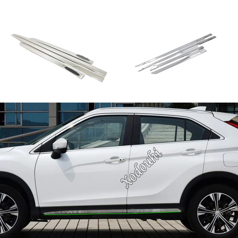 

Car Cover Detector For Mitsubishi Eclipse Cross 2017 2018 2019 2020 2021 Side Door Body Trim Stick Strip Molding Hoods 4pcs