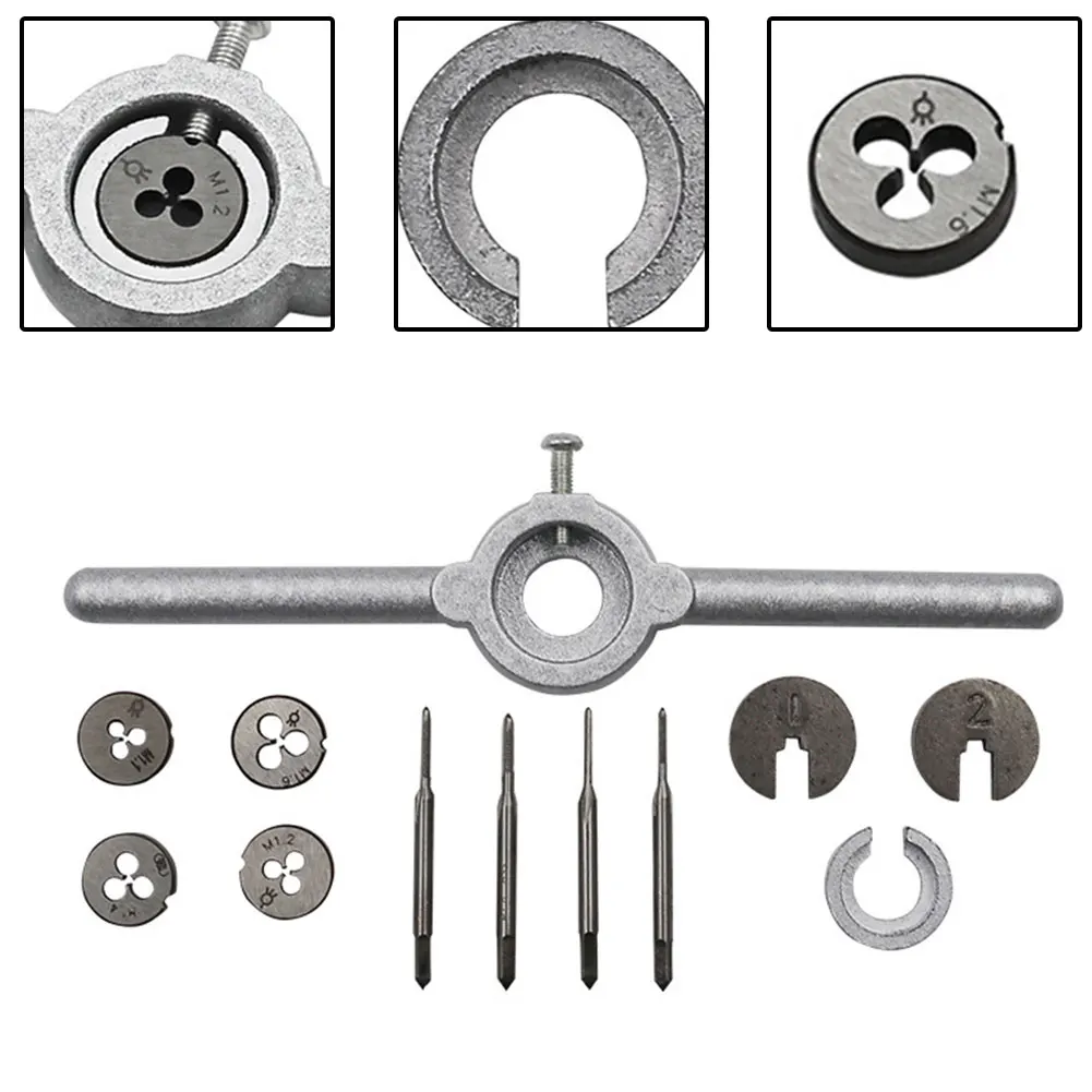 

HSS Metric Taps Dies Wrench Handle Die Holder Kit M1-M1.6 Screw Thread MakinG For Model Making Watchmaking Small Engineering