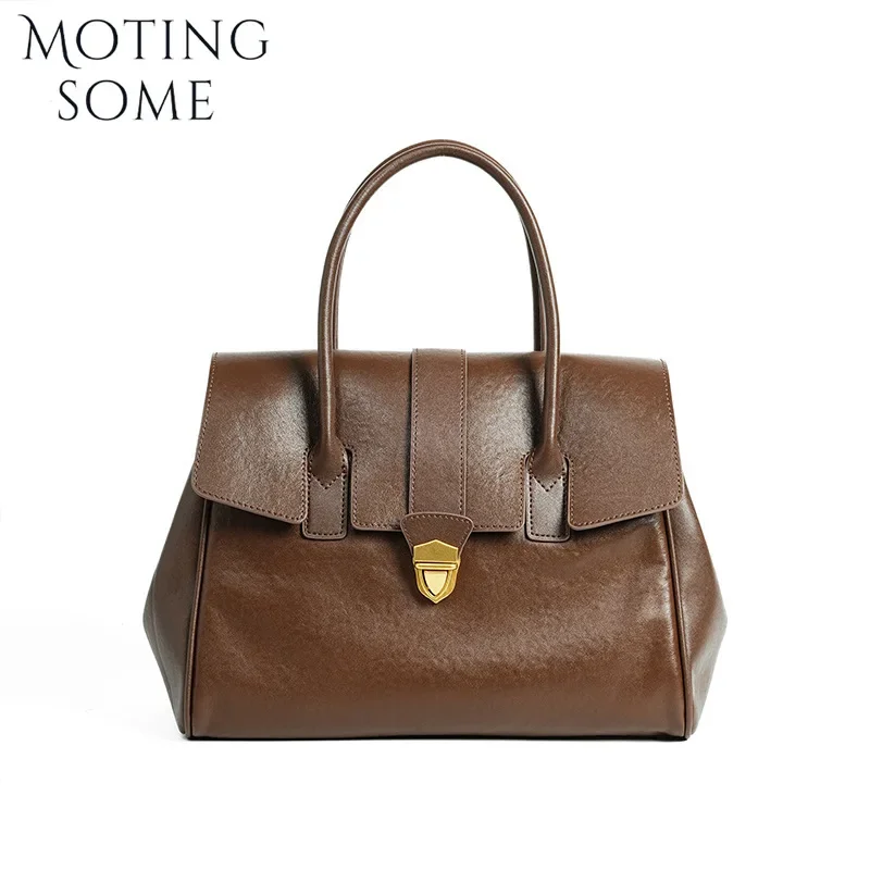 Motingsome женская сумка в стиле ретро роскошный осенний портфель из воловьей кожи