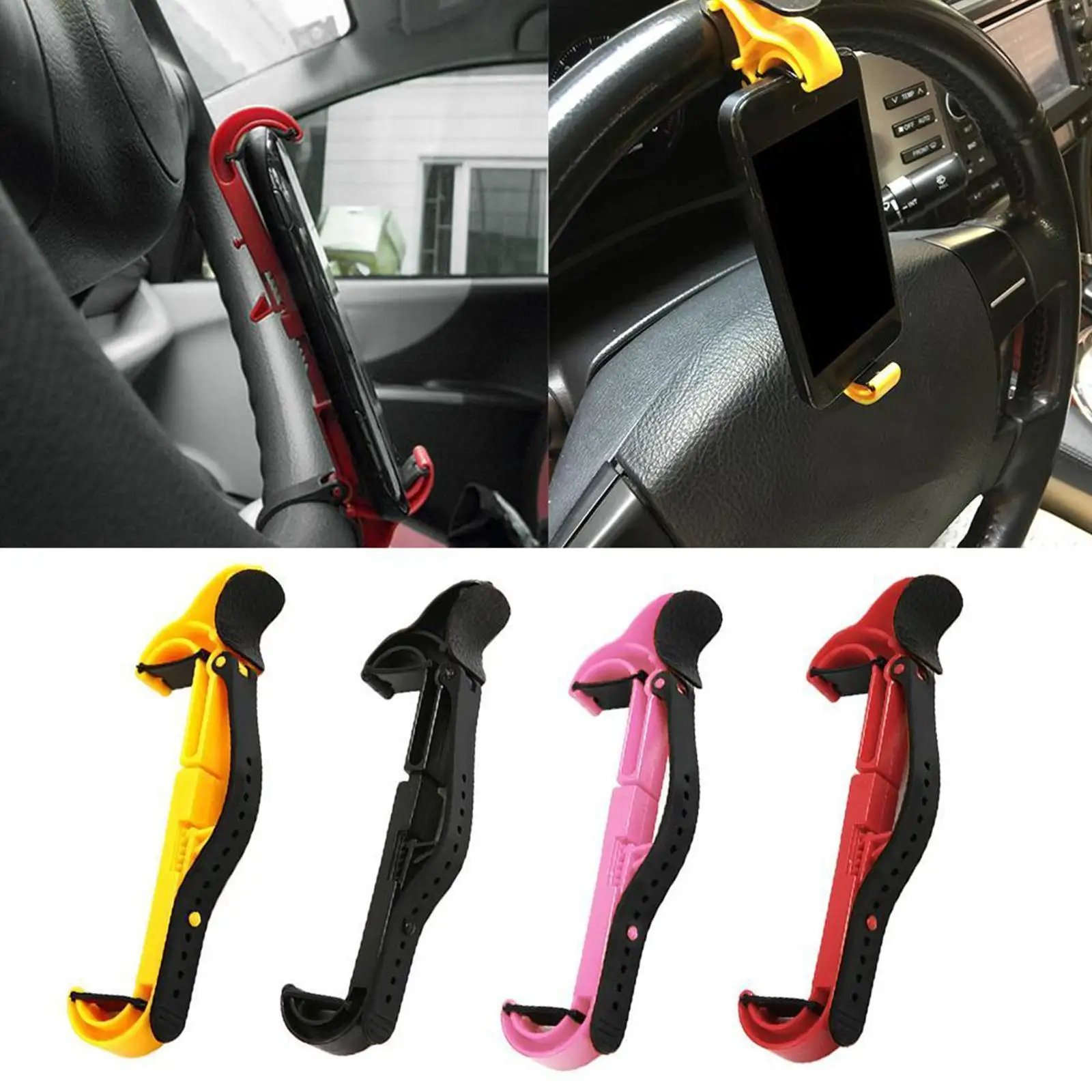 

Multifunctional Car Steering Wheel Phone Clip Mount Holder GPS Bracket For IPhone Samsung Huawei Car Accessories