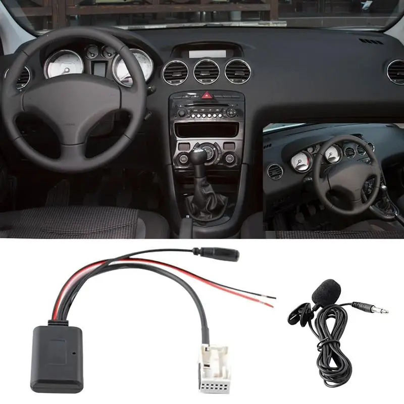 Беспроводной модуль аудио Auxliary, универсальный 12-контактный радиокабель для Peugeot 307 408, стерео вспомогательный приемник для Citroen