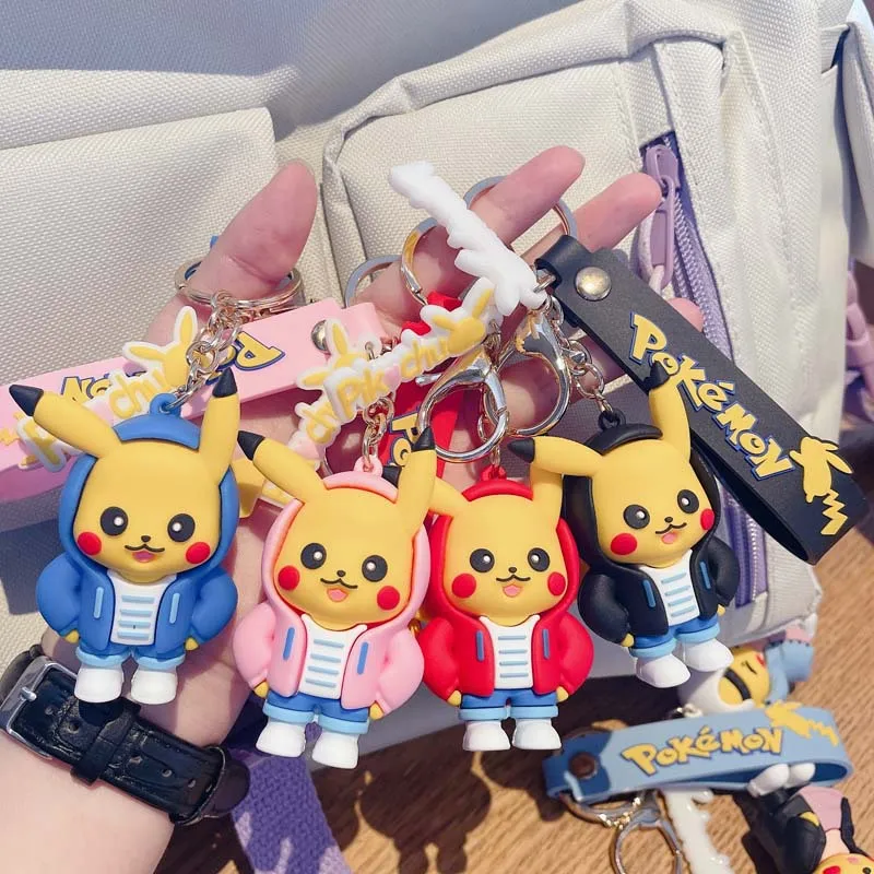 

Anime Cartoon Figure Keychains Pikachu Cute Key Chain Model Kid Toy Child Gift Toy Cute Car Accessories Bag Hanging Decorations